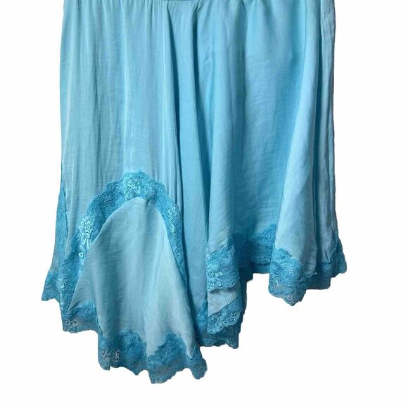 Elegant Blue Lace Trim Skirt - Picture 3 of 9